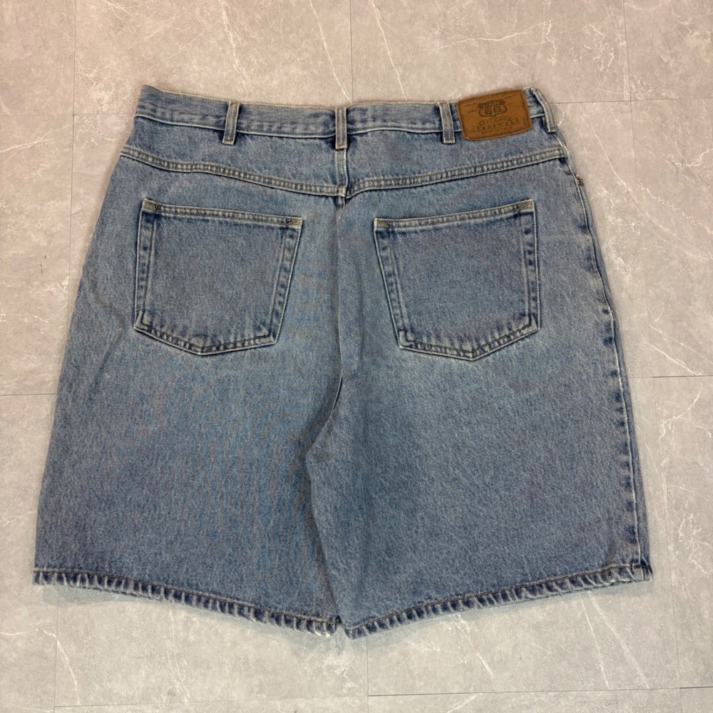 Route 66 Mens Relaxed Fit Denim Shorts Light Wash‎ Blue Cotton Size 38